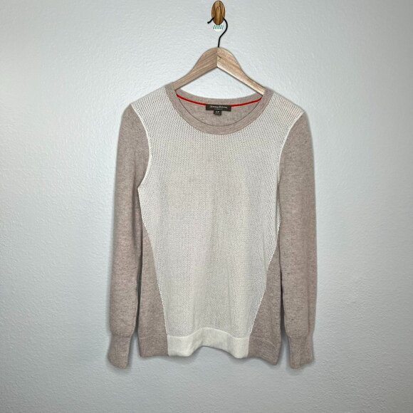 Tommy Bahama womens Beige raglan Cashmere knit pull over Sweater size small - Picture 2 of 11